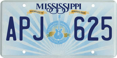 MS license plate APJ625