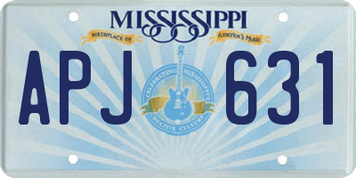 MS license plate APJ631