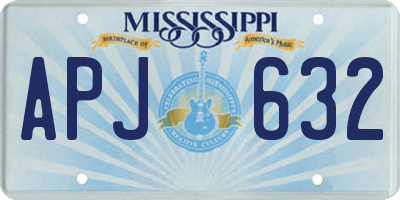 MS license plate APJ632