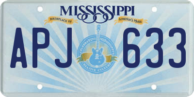 MS license plate APJ633