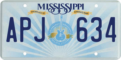 MS license plate APJ634