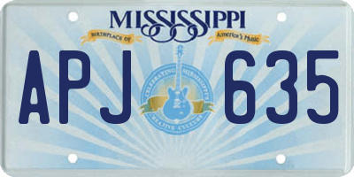 MS license plate APJ635