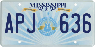 MS license plate APJ636