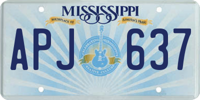 MS license plate APJ637