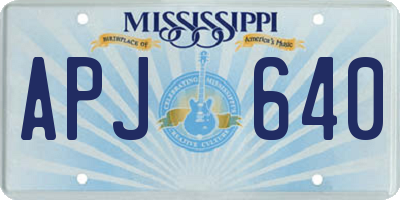 MS license plate APJ640