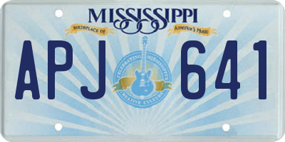 MS license plate APJ641