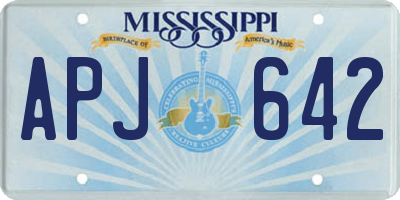 MS license plate APJ642