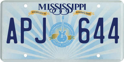MS license plate APJ644