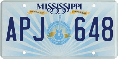 MS license plate APJ648