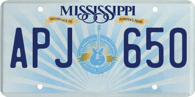 MS license plate APJ650
