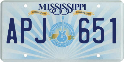 MS license plate APJ651