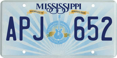 MS license plate APJ652