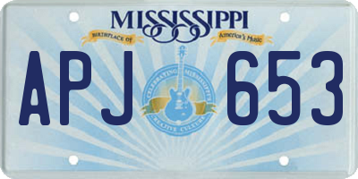 MS license plate APJ653