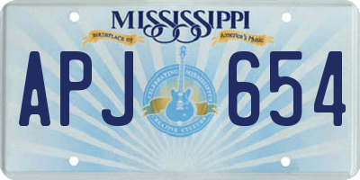 MS license plate APJ654