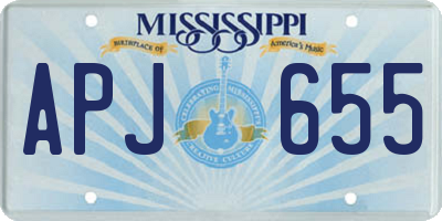 MS license plate APJ655