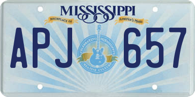 MS license plate APJ657