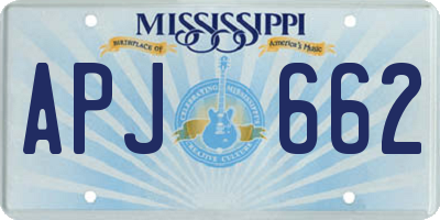 MS license plate APJ662