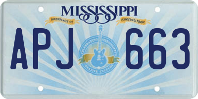 MS license plate APJ663
