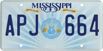MS license plate APJ664
