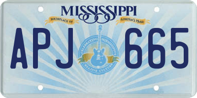MS license plate APJ665