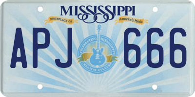 MS license plate APJ666