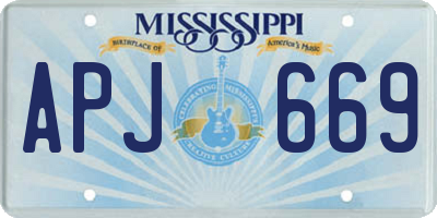 MS license plate APJ669