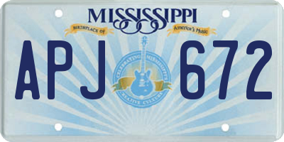 MS license plate APJ672