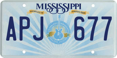 MS license plate APJ677