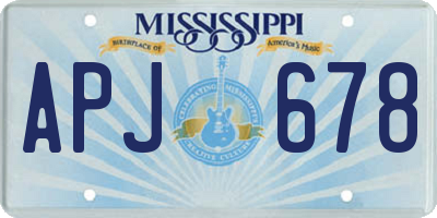 MS license plate APJ678