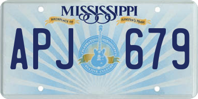 MS license plate APJ679