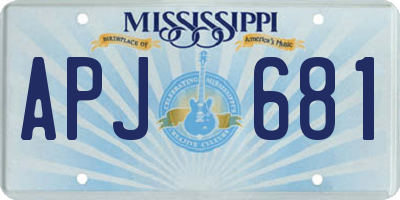 MS license plate APJ681