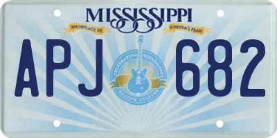 MS license plate APJ682