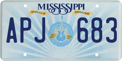 MS license plate APJ683