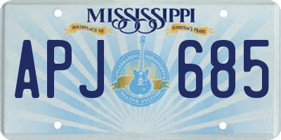 MS license plate APJ685