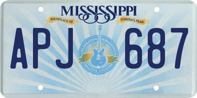 MS license plate APJ687