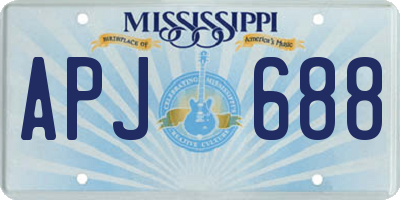 MS license plate APJ688