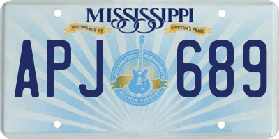 MS license plate APJ689