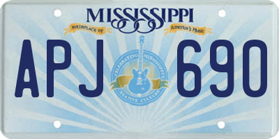 MS license plate APJ690