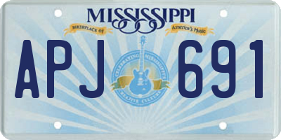 MS license plate APJ691