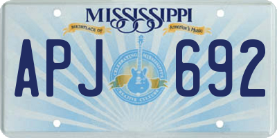 MS license plate APJ692