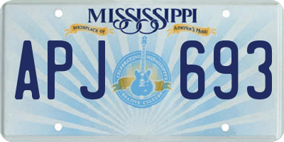 MS license plate APJ693