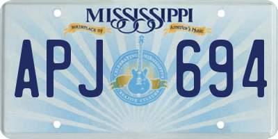 MS license plate APJ694