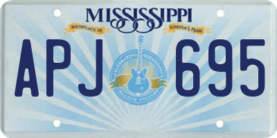 MS license plate APJ695