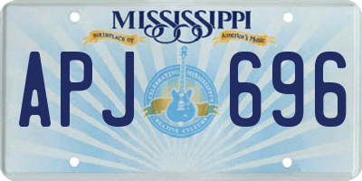 MS license plate APJ696