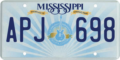 MS license plate APJ698