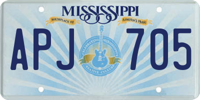 MS license plate APJ705