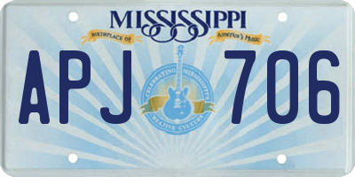 MS license plate APJ706