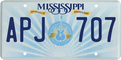 MS license plate APJ707