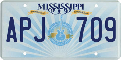 MS license plate APJ709