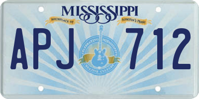 MS license plate APJ712